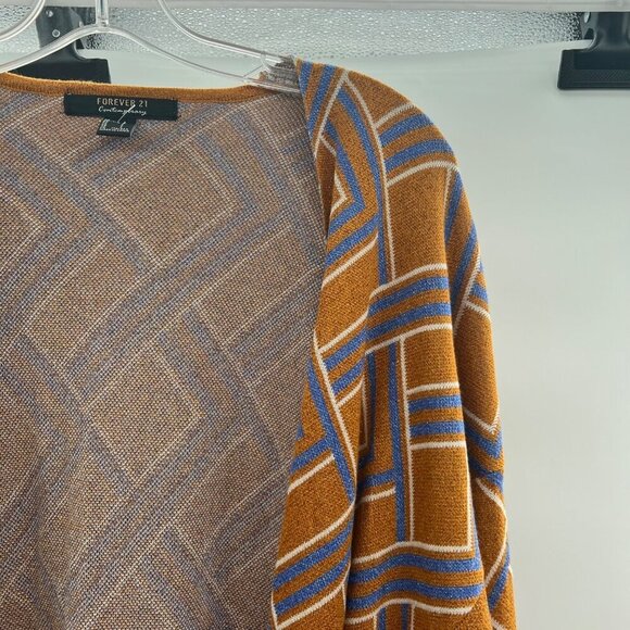 Forever 21 Women's Long Sleeve Open Front Cardigan Gold Shimmer/Multi Large - Picture 4 of 9